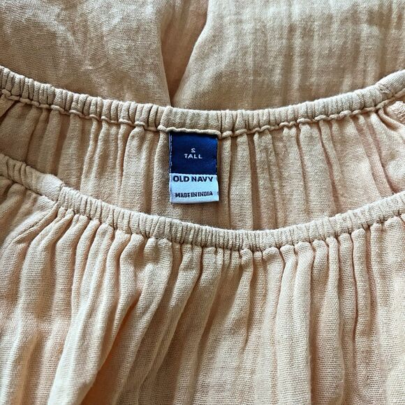 Old Navy Wm's  S Gauzy Puff Sleeve Tiered Mini Swing‎ Dress Short with Pockets - Picture 6 of 6